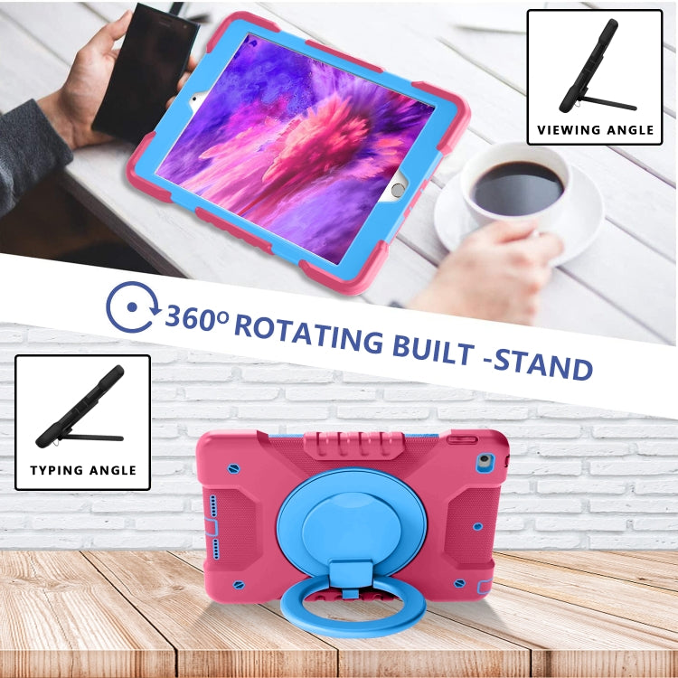 Shockproof Colorful Silicone + PC Protective Case with Holder & Shoulder Strap & Pen Slot For iPad 10.2 2021 / 2020 / 2019 & (2020)