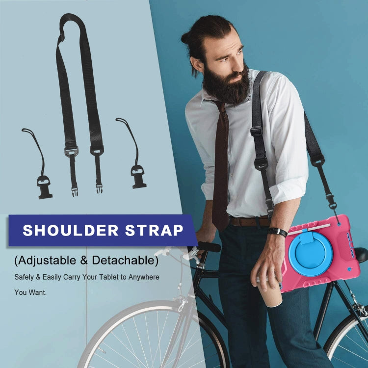 Shockproof Colorful Silicone + PC Protective Case with Holder & Shoulder Strap & Pen Slot For iPad 10.2 2021 / 2020 / 2019 & (2020)