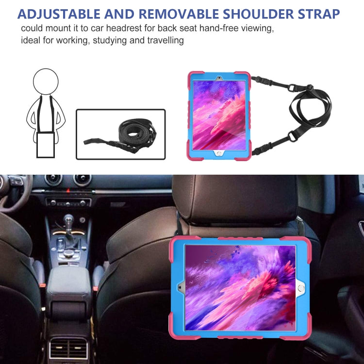Shockproof Colorful Silicone + PC Protective Case with Holder & Shoulder Strap & Pen Slot For iPad 10.2 2021 / 2020 / 2019 & (2020)