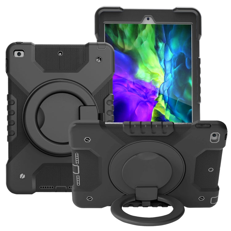 Shockproof Colorful Silicone + PC Protective Case with Holder & Shoulder Strap & Pen Slot For iPad 10.2 2021 / 2020 / 2019 & (2020)