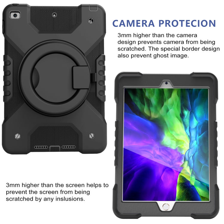 Shockproof Colorful Silicone + PC Protective Case with Holder & Shoulder Strap & Pen Slot For iPad 10.2 2021 / 2020 / 2019 & (2020)