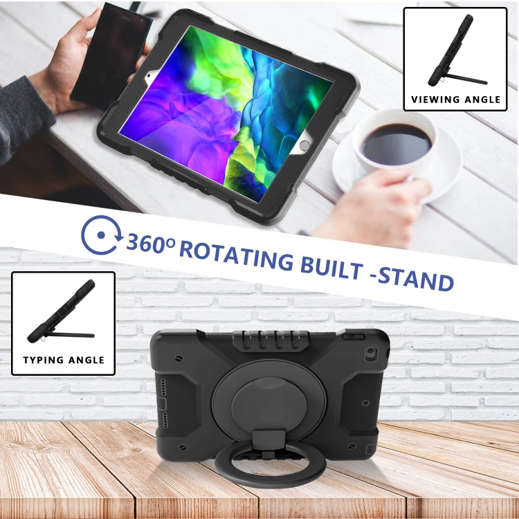 Shockproof Colorful Silicone + PC Protective Case with Holder & Shoulder Strap & Pen Slot For iPad 10.2 2021 / 2020 / 2019 & (2020)