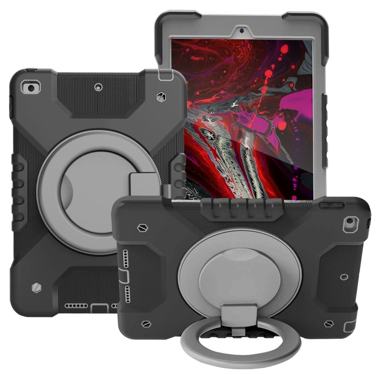 Shockproof Colorful Silicone + PC Protective Case with Holder & Shoulder Strap & Pen Slot For iPad 10.2 2021 / 2020 / 2019 & (2020)