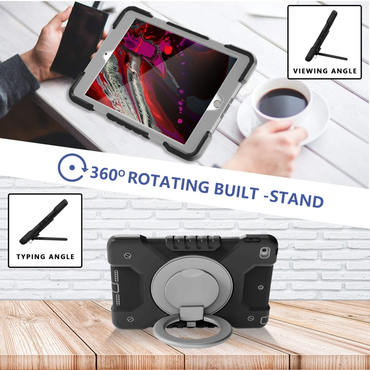 Shockproof Colorful Silicone + PC Protective Case with Holder & Shoulder Strap & Pen Slot For iPad 10.2 2021 / 2020 / 2019 & (2020)