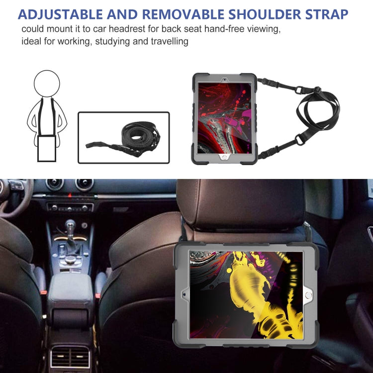 Shockproof Colorful Silicone + PC Protective Case with Holder & Shoulder Strap & Pen Slot For iPad 10.2 2021 / 2020 / 2019 & (2020)