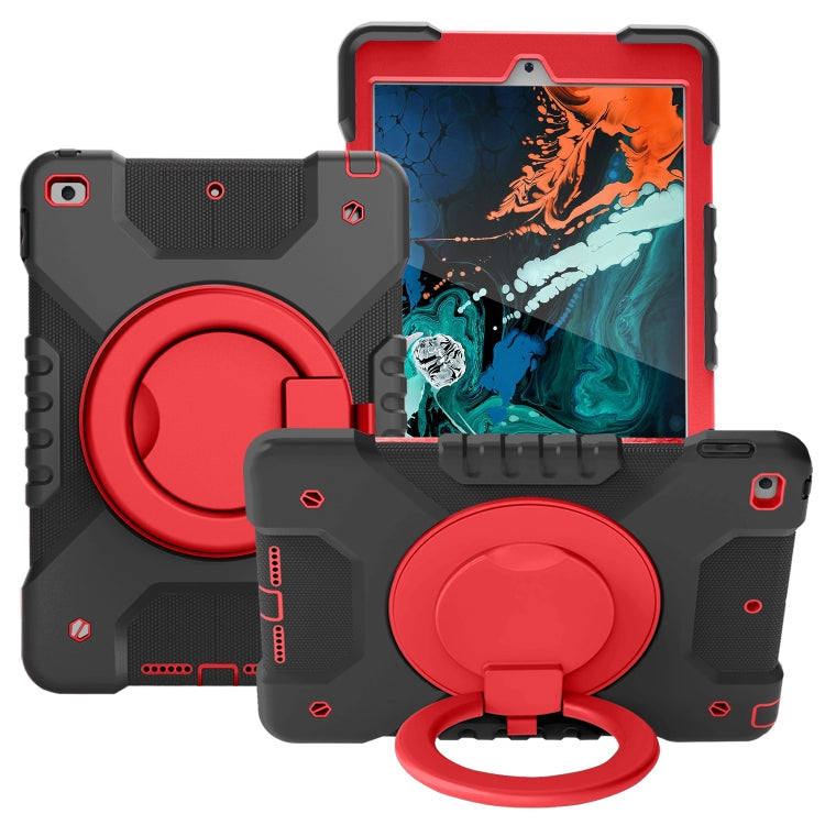 Shockproof Colorful Silicone + PC Protective Case with Holder & Shoulder Strap & Pen Slot For iPad 10.2 2021 / 2020 / 2019 & (2020)