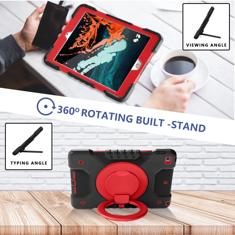 Shockproof Colorful Silicone + PC Protective Case with Holder & Shoulder Strap & Pen Slot For iPad 10.2 2021 / 2020 / 2019 & (2020)