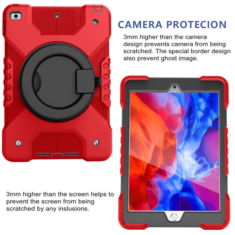 Shockproof Colorful Silicone + PC Protective Case with Holder & Shoulder Strap & Pen Slot For iPad 10.2 2021 / 2020 / 2019 & (2020)