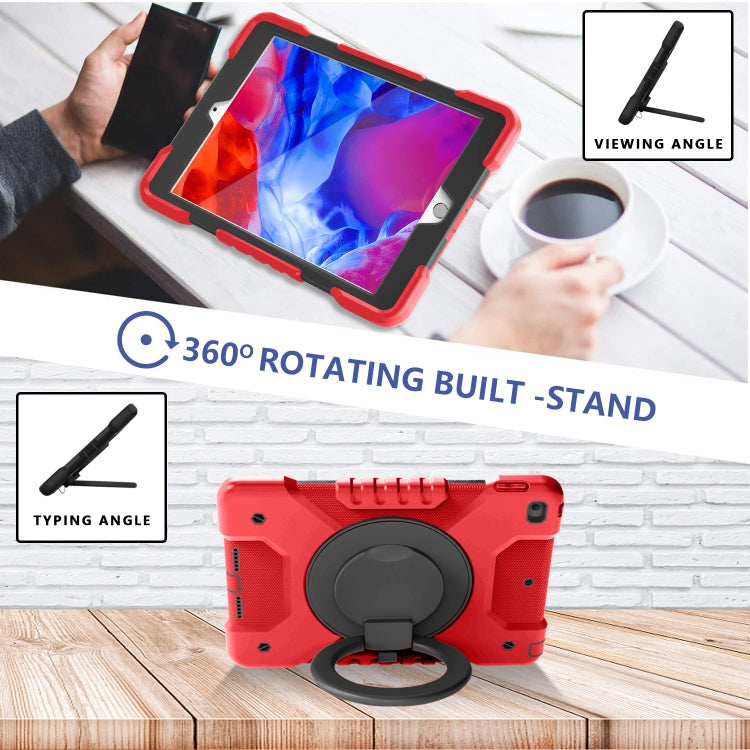 Shockproof Colorful Silicone + PC Protective Case with Holder & Shoulder Strap & Pen Slot For iPad 10.2 2021 / 2020 / 2019 & (2020)