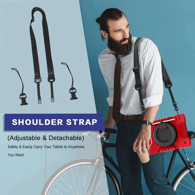 Shockproof Colorful Silicone + PC Protective Case with Holder & Shoulder Strap & Pen Slot For iPad 10.2 2021 / 2020 / 2019 & (2020)