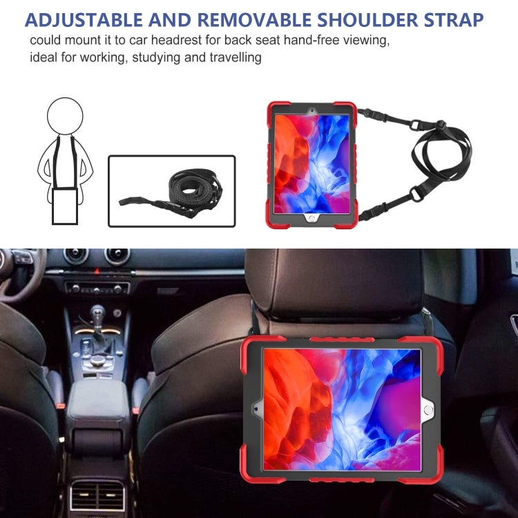 Shockproof Colorful Silicone + PC Protective Case with Holder & Shoulder Strap & Pen Slot For iPad 10.2 2021 / 2020 / 2019 & (2020)