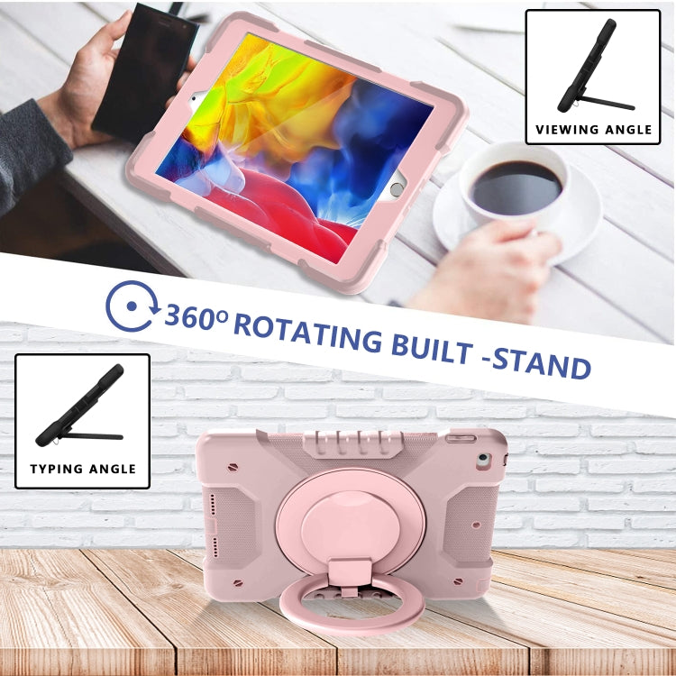Shockproof Colorful Silicone + PC Protective Case with Holder & Shoulder Strap & Pen Slot For iPad 10.2 2021 / 2020 / 2019 & (2020)