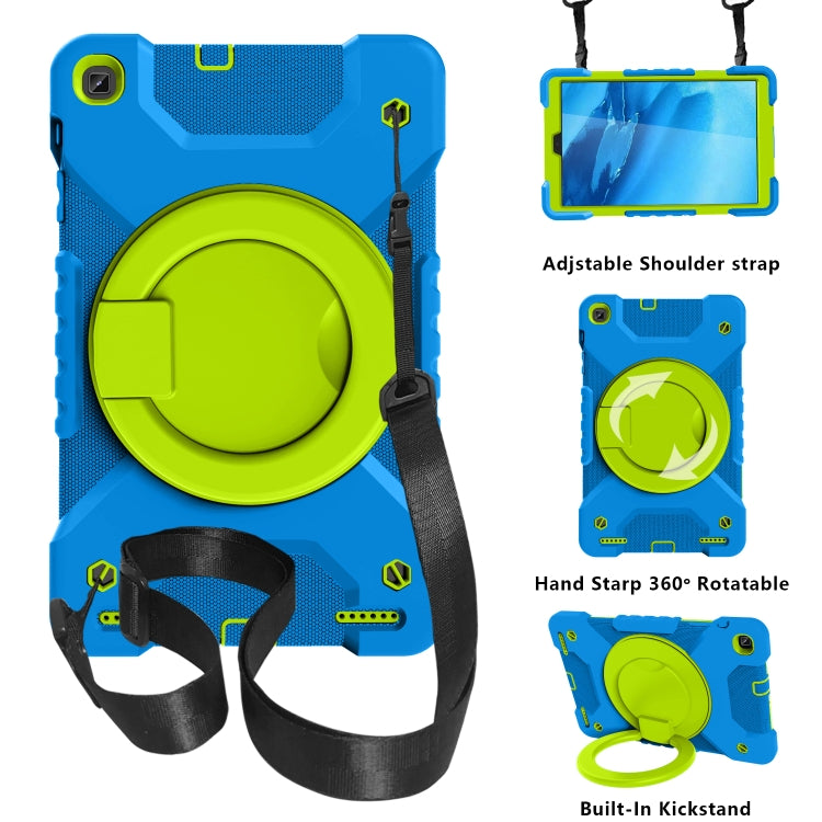 For Samsung Galaxy Tab A 10.1 (2019) T510 / T515 Shockproof Colorful Silicone + PC Protective Case with Holder & Shoulder Strap & Pen Slot