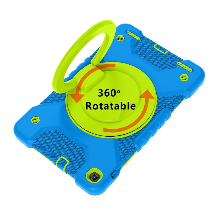For Samsung Galaxy Tab A 10.1 (2019) T510 / T515 Shockproof Colorful Silicone + PC Protective Case with Holder & Shoulder Strap & Pen Slot