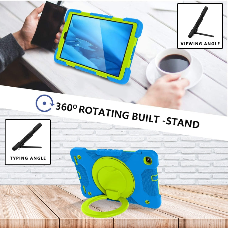 For Samsung Galaxy Tab A 10.1 (2019) T510 / T515 Shockproof Colorful Silicone + PC Protective Case with Holder & Shoulder Strap & Pen Slot