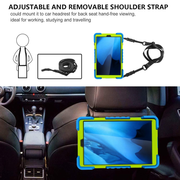 For Samsung Galaxy Tab A 10.1 (2019) T510 / T515 Shockproof Colorful Silicone + PC Protective Case with Holder & Shoulder Strap & Pen Slot