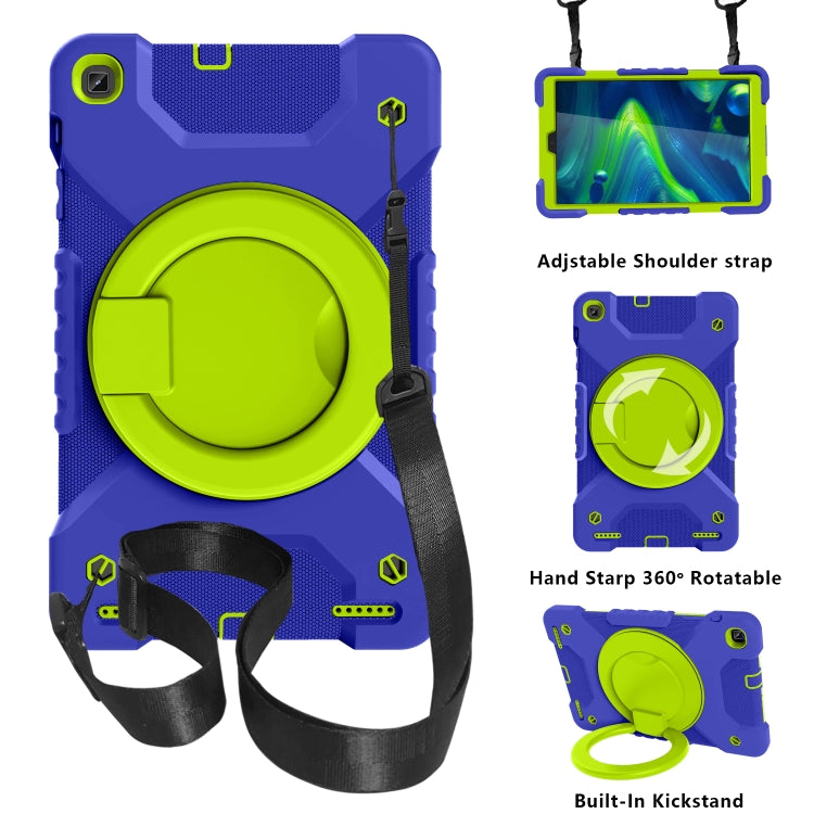 For Samsung Galaxy Tab A 10.1 (2019) T510 / T515 Shockproof Colorful Silicone + PC Protective Case with Holder & Shoulder Strap & Pen Slot