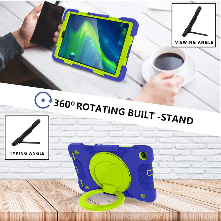 For Samsung Galaxy Tab A 10.1 (2019) T510 / T515 Shockproof Colorful Silicone + PC Protective Case with Holder & Shoulder Strap & Pen Slot