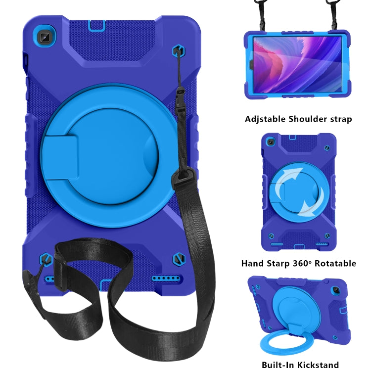 For Samsung Galaxy Tab A 10.1 (2019) T510 / T515 Shockproof Colorful Silicone + PC Protective Case with Holder & Shoulder Strap & Pen Slot