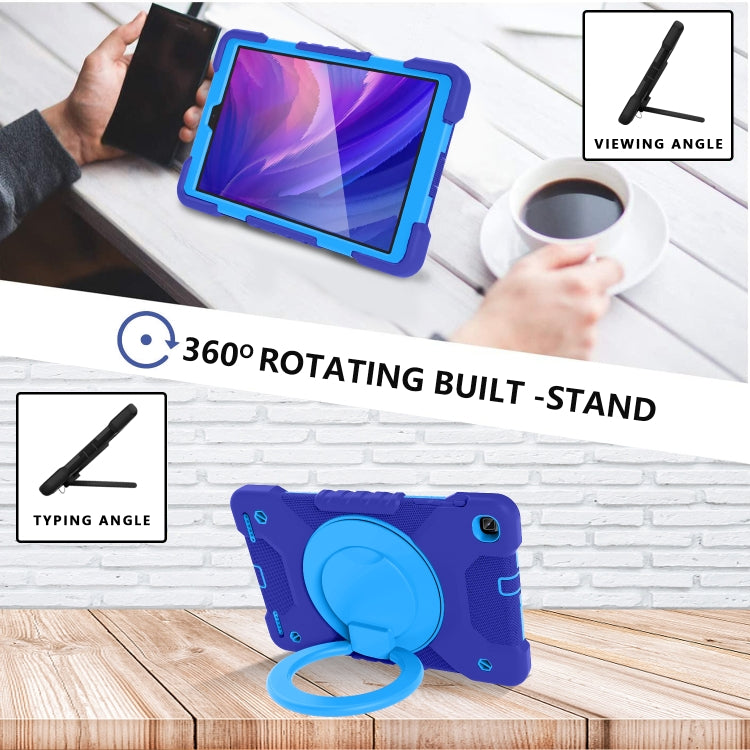 For Samsung Galaxy Tab A 10.1 (2019) T510 / T515 Shockproof Colorful Silicone + PC Protective Case with Holder & Shoulder Strap & Pen Slot