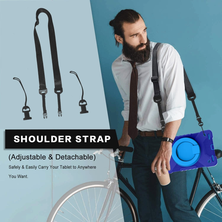 For Samsung Galaxy Tab A 10.1 (2019) T510 / T515 Shockproof Colorful Silicone + PC Protective Case with Holder & Shoulder Strap & Pen Slot