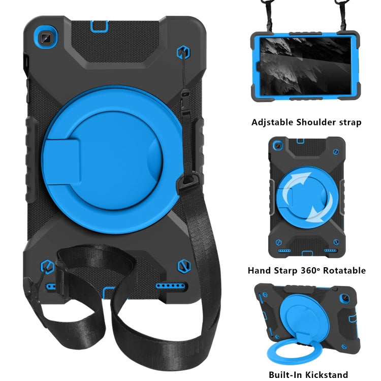 For Samsung Galaxy Tab A 10.1 (2019) T510 / T515 Shockproof Colorful Silicone + PC Protective Case with Holder & Shoulder Strap & Pen Slot