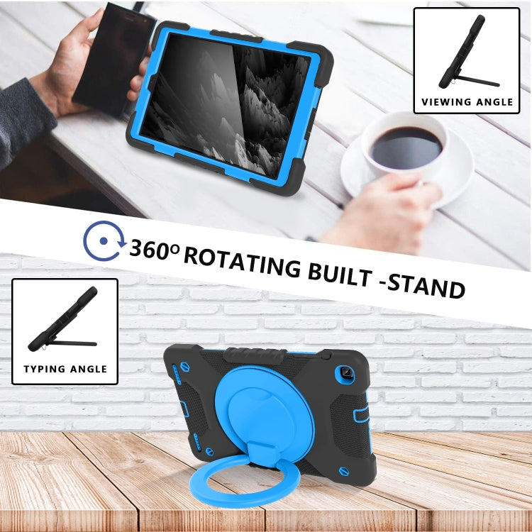 For Samsung Galaxy Tab A 10.1 (2019) T510 / T515 Shockproof Colorful Silicone + PC Protective Case with Holder & Shoulder Strap & Pen Slot