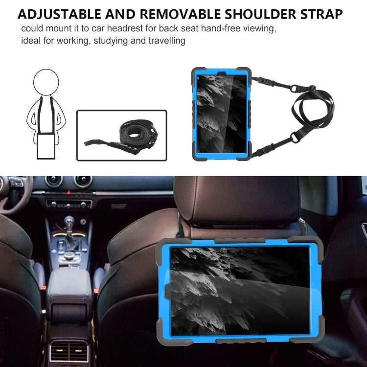 For Samsung Galaxy Tab A 10.1 (2019) T510 / T515 Shockproof Colorful Silicone + PC Protective Case with Holder & Shoulder Strap & Pen Slot