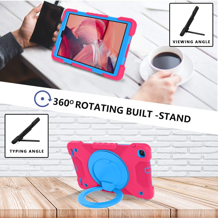 For Samsung Galaxy Tab A 10.1 (2019) T510 / T515 Shockproof Colorful Silicone + PC Protective Case with Holder & Shoulder Strap & Pen Slot