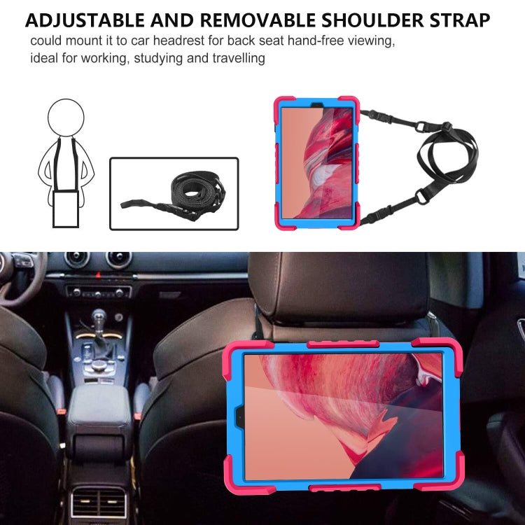 For Samsung Galaxy Tab A 10.1 (2019) T510 / T515 Shockproof Colorful Silicone + PC Protective Case with Holder & Shoulder Strap & Pen Slot