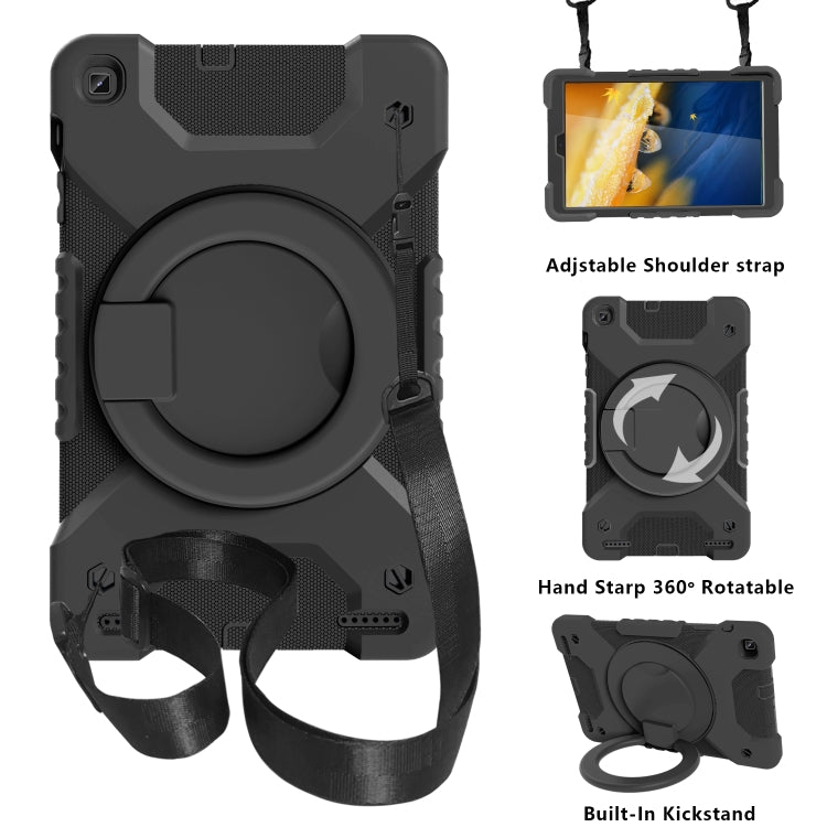 For Samsung Galaxy Tab A 10.1 (2019) T510 / T515 Shockproof Colorful Silicone + PC Protective Case with Holder & Shoulder Strap & Pen Slot
