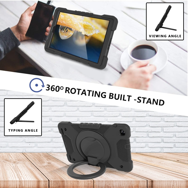 For Samsung Galaxy Tab A 10.1 (2019) T510 / T515 Shockproof Colorful Silicone + PC Protective Case with Holder & Shoulder Strap & Pen Slot