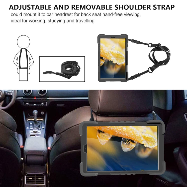 For Samsung Galaxy Tab A 10.1 (2019) T510 / T515 Shockproof Colorful Silicone + PC Protective Case with Holder & Shoulder Strap & Pen Slot