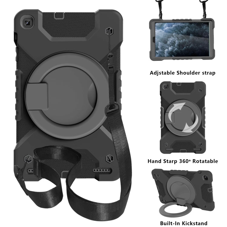 For Samsung Galaxy Tab A 10.1 (2019) T510 / T515 Shockproof Colorful Silicone + PC Protective Case with Holder & Shoulder Strap & Pen Slot