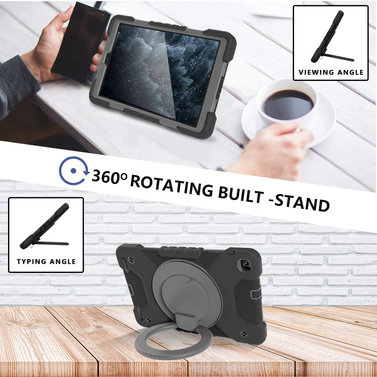For Samsung Galaxy Tab A 10.1 (2019) T510 / T515 Shockproof Colorful Silicone + PC Protective Case with Holder & Shoulder Strap & Pen Slot