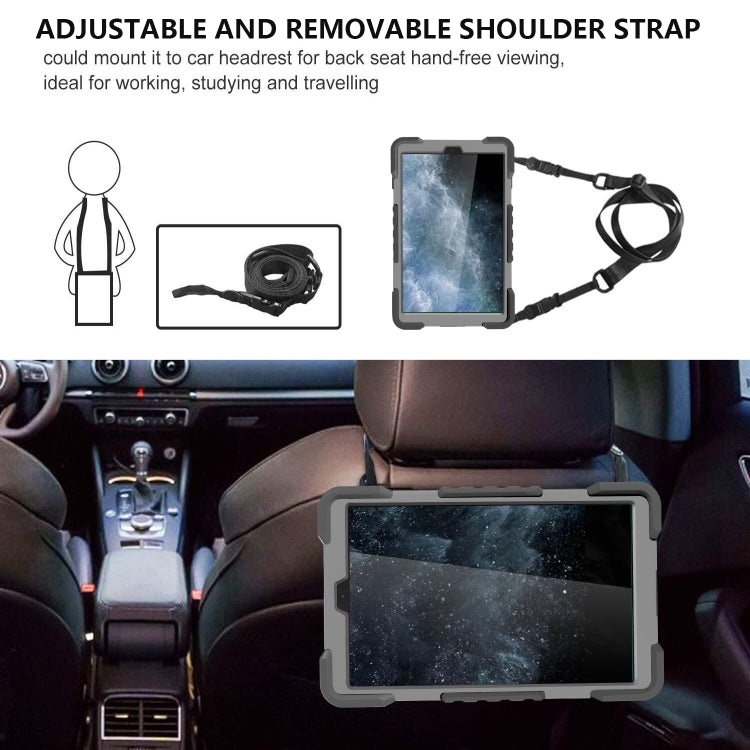 For Samsung Galaxy Tab A 10.1 (2019) T510 / T515 Shockproof Colorful Silicone + PC Protective Case with Holder & Shoulder Strap & Pen Slot