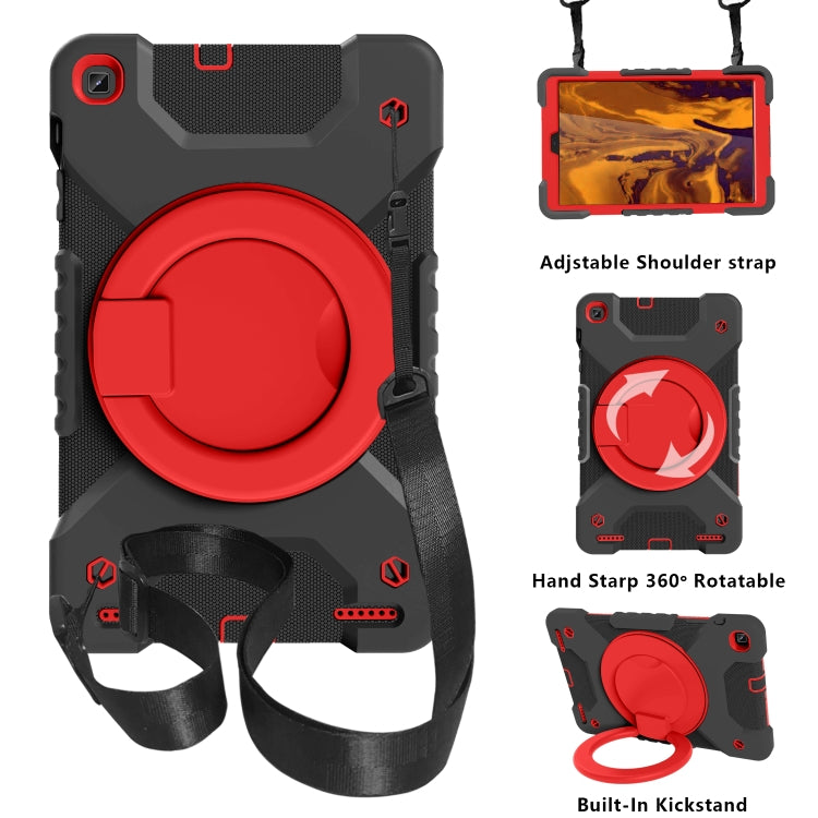 For Samsung Galaxy Tab A 10.1 (2019) T510 / T515 Shockproof Colorful Silicone + PC Protective Case with Holder & Shoulder Strap & Pen Slot