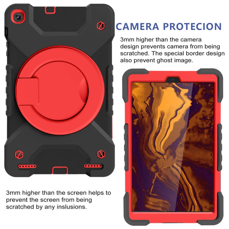 For Samsung Galaxy Tab A 10.1 (2019) T510 / T515 Shockproof Colorful Silicone + PC Protective Case with Holder & Shoulder Strap & Pen Slot