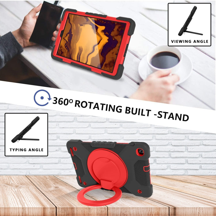 For Samsung Galaxy Tab A 10.1 (2019) T510 / T515 Shockproof Colorful Silicone + PC Protective Case with Holder & Shoulder Strap & Pen Slot