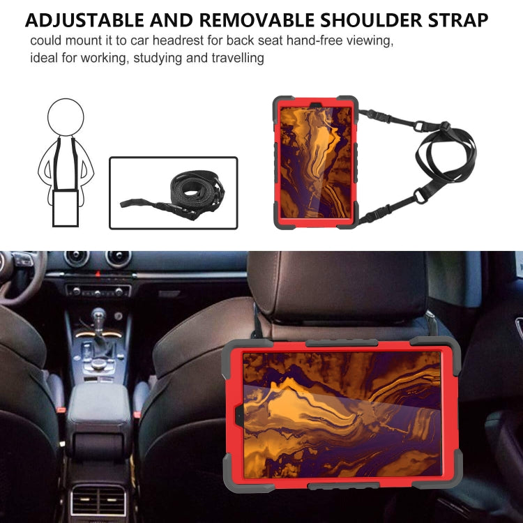For Samsung Galaxy Tab A 10.1 (2019) T510 / T515 Shockproof Colorful Silicone + PC Protective Case with Holder & Shoulder Strap & Pen Slot