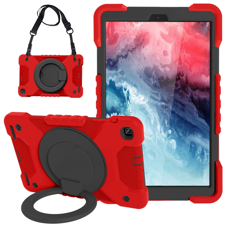For Samsung Galaxy Tab A 10.1 (2019) T510 / T515 Shockproof Colorful Silicone + PC Protective Case with Holder & Shoulder Strap & Pen Slot
