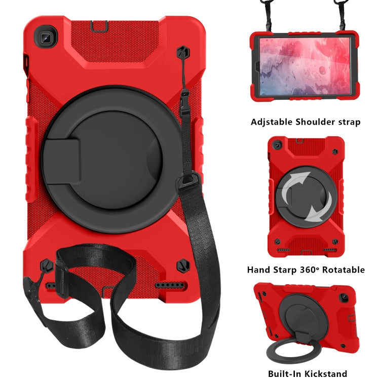 For Samsung Galaxy Tab A 10.1 (2019) T510 / T515 Shockproof Colorful Silicone + PC Protective Case with Holder & Shoulder Strap & Pen Slot