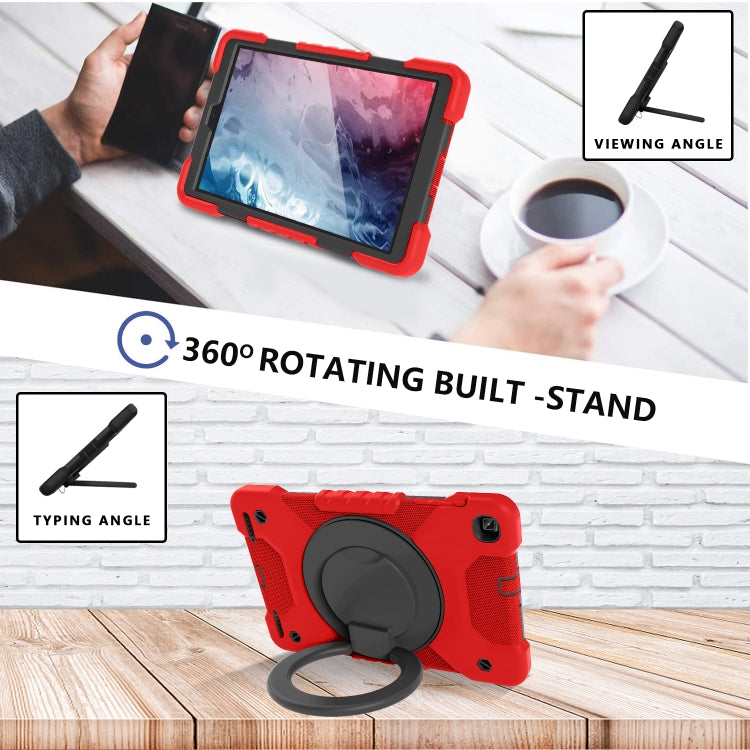 For Samsung Galaxy Tab A 10.1 (2019) T510 / T515 Shockproof Colorful Silicone + PC Protective Case with Holder & Shoulder Strap & Pen Slot