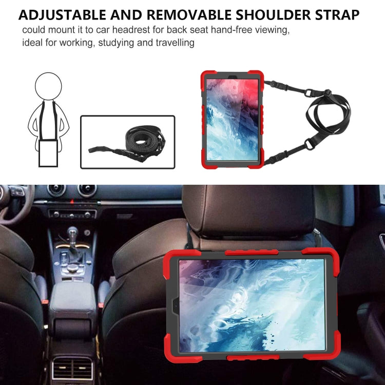 For Samsung Galaxy Tab A 10.1 (2019) T510 / T515 Shockproof Colorful Silicone + PC Protective Case with Holder & Shoulder Strap & Pen Slot