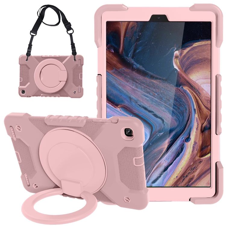 For Samsung Galaxy Tab A 10.1 (2019) T510 / T515 Shockproof Colorful Silicone + PC Protective Case with Holder & Shoulder Strap & Pen Slot