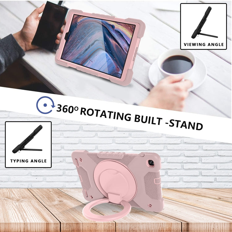 For Samsung Galaxy Tab A 10.1 (2019) T510 / T515 Shockproof Colorful Silicone + PC Protective Case with Holder & Shoulder Strap & Pen Slot