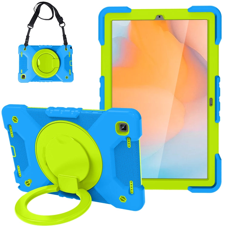 For Samsung Galaxy Tab A7 10.4 (2020) T500 / T505 Shockproof Colorful Silicone + PC Protective Case with Holder & Shoulder Strap & Pen Slot