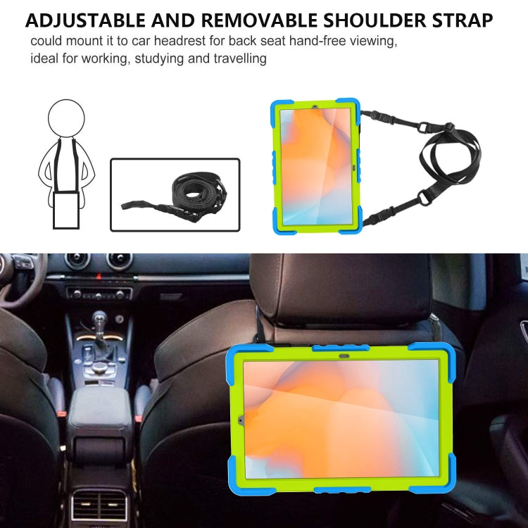 For Samsung Galaxy Tab A7 10.4 (2020) T500 / T505 Shockproof Colorful Silicone + PC Protective Case with Holder & Shoulder Strap & Pen Slot