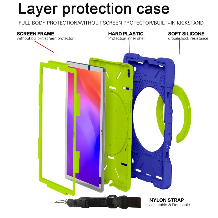For Samsung Galaxy Tab A7 10.4 (2020) T500 / T505 Shockproof Colorful Silicone + PC Protective Case with Holder & Shoulder Strap & Pen Slot