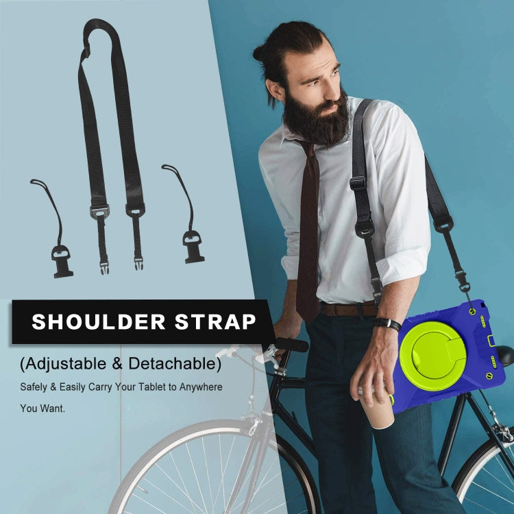 For Samsung Galaxy Tab A7 10.4 (2020) T500 / T505 Shockproof Colorful Silicone + PC Protective Case with Holder & Shoulder Strap & Pen Slot